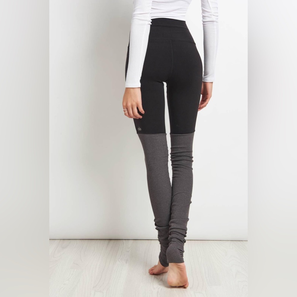 Alo Black and Gray Goddess Leggings